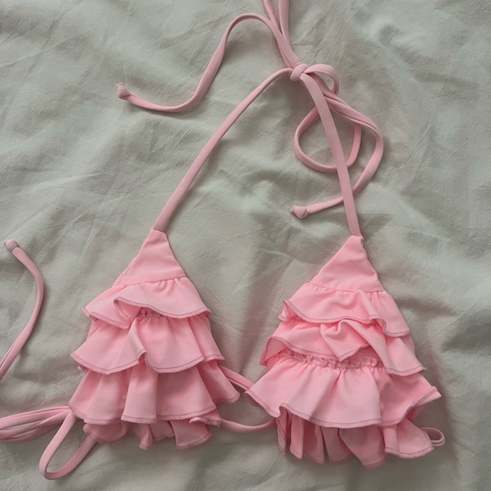 Pink Ruffled Bikini Top - Picture 1 of 1